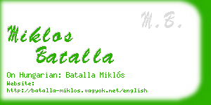 miklos batalla business card